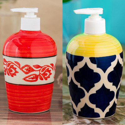 

Sforzi Ceramic soap dispenser combo 700 ml Lotion, Shampoo, Soap Dispenser(Multicolor)