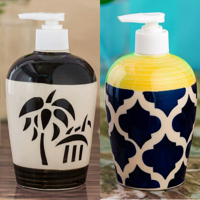 

Sforzi Ceramic soap dispenser combo 450 ml Lotion, Shampoo, Soap Dispenser(Multicolor)