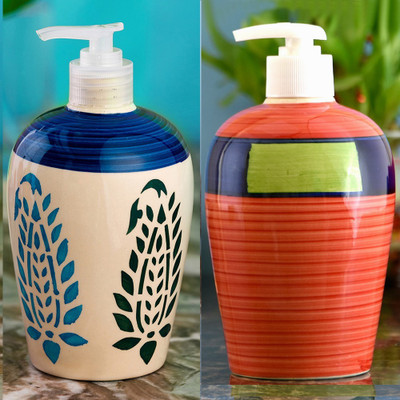 

Sforzi Ceramic soap dispenser combo 450 ml Lotion, Shampoo, Soap Dispenser(Multicolor)
