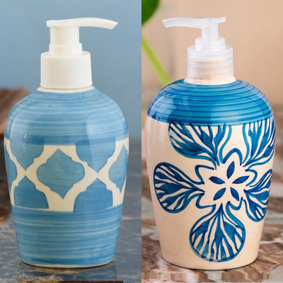 

Sforzi Ceramic soap dispenser combo 700 ml Lotion, Shampoo, Soap Dispenser(Multicolor)