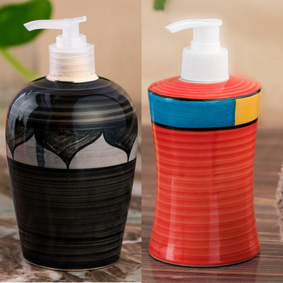 

Sforzi Ceramic soap dispenser combo 700 ml Lotion, Shampoo, Soap Dispenser(Multicolor)