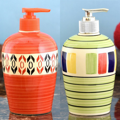 

Sforzi Ceramic soap dispenser combo 450 ml Lotion, Shampoo, Soap Dispenser(Multicolor)