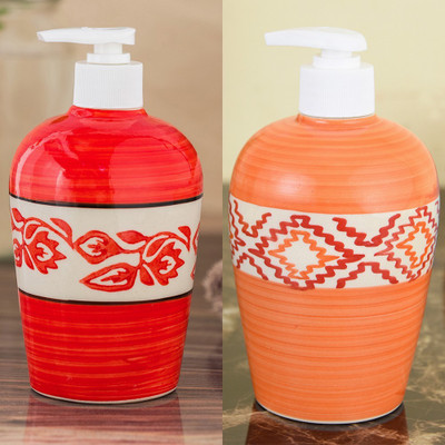 

Sforzi Ceramic soap dispenser combo 700 ml Lotion, Shampoo, Soap Dispenser(Multicolor)