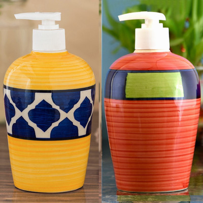 

Sforzi Ceramic soap dispenser combo 450 ml Lotion, Shampoo, Soap Dispenser(Multicolor)