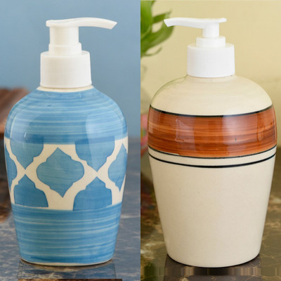 

Sforzi Ceramic soap dispenser combo 700 ml Lotion, Shampoo, Soap Dispenser(Multicolor)