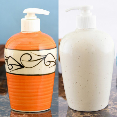 

Sforzi Ceramic soap dispenser combo 450 ml Lotion, Shampoo, Soap Dispenser(Multicolor)