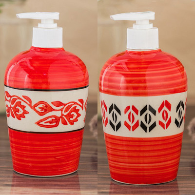 

Sforzi Ceramic soap dispenser combo 700 ml Lotion, Shampoo, Soap Dispenser(Multicolor)