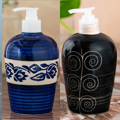 

Sforzi Ceramic soap dispenser combo 450 ml Lotion, Shampoo, Soap Dispenser(Multicolor)
