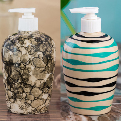 

Sforzi Ceramic soap dispenser combo 450 ml Lotion, Shampoo, Soap Dispenser(Multicolor)
