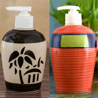 

Sforzi Ceramic soap dispenser combo 700 ml Lotion, Shampoo, Soap Dispenser(Multicolor)