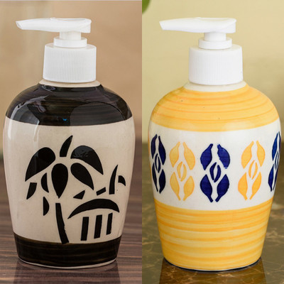 

Sforzi Ceramic soap dispenser combo 250 ml Lotion, Shampoo, Soap Dispenser(Multicolor)