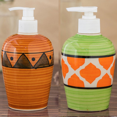 

Sforzi Ceramic soap dispenser combo 250 ml Lotion, Shampoo, Soap Dispenser(Multicolor)