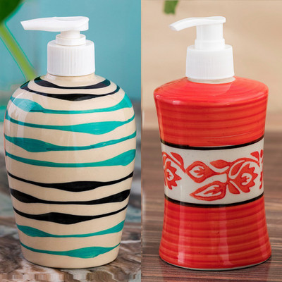 

Sforzi Ceramic soap dispenser combo 700 ml Lotion, Shampoo, Soap Dispenser(Multicolor)