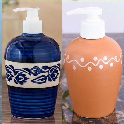 

Sforzi Ceramic soap dispenser combo 700 ml Lotion, Shampoo, Soap Dispenser(Multicolor)