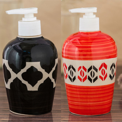 

Sforzi Ceramic soap dispenser combo 700 ml Lotion, Shampoo, Soap Dispenser(Multicolor)