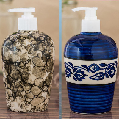 

Sforzi Ceramic soap dispenser combo 450 ml Lotion, Shampoo, Soap Dispenser(Multicolor)