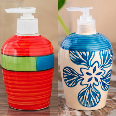 

Sforzi Ceramic soap dispenser combo 700 ml Lotion, Shampoo, Soap Dispenser(Multicolor)