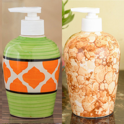 

Sforzi Ceramic soap dispenser combo 700 ml Lotion, Shampoo, Soap Dispenser(Multicolor)