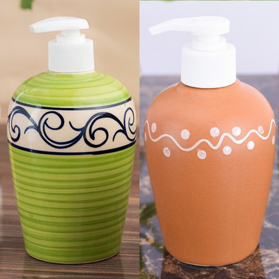 

Sforzi Ceramic soap dispenser combo 700 ml Lotion, Shampoo, Soap Dispenser(Multicolor)