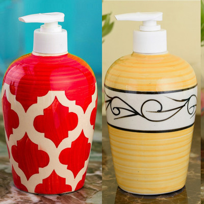 

Sforzi Ceramic soap dispenser combo 450 ml Lotion, Shampoo, Soap Dispenser(Multicolor)