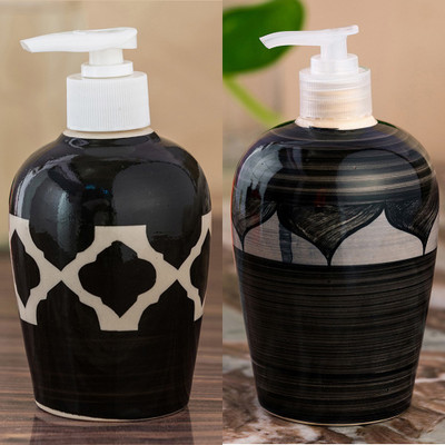 

Sforzi Ceramic soap dispenser combo 700 ml Lotion, Shampoo, Soap Dispenser(Multicolor)