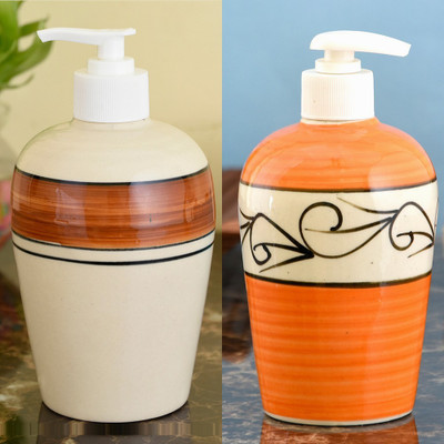 

Sforzi Ceramic soap dispenser combo 450 ml Lotion, Shampoo, Soap Dispenser(Multicolor)
