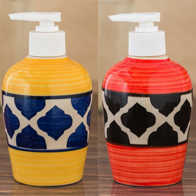 

Sforzi Ceramic soap dispenser combo 250 ml Lotion, Shampoo, Soap Dispenser(Multicolor)
