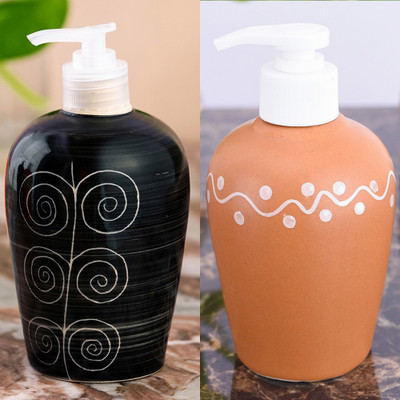 

Sforzi Ceramic soap dispenser combo 700 ml Lotion, Shampoo, Soap Dispenser(Multicolor)