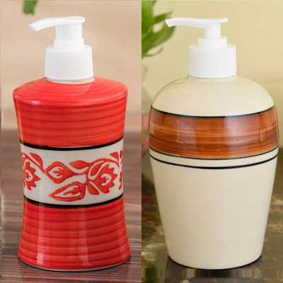 

Sforzi Ceramic soap dispenser combo 700 ml Lotion, Shampoo, Soap Dispenser(Multicolor)