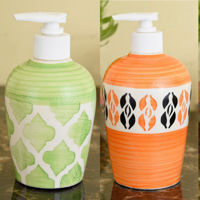 

Sforzi Ceramic soap dispenser combo 700 ml Lotion, Shampoo, Soap Dispenser(Multicolor)