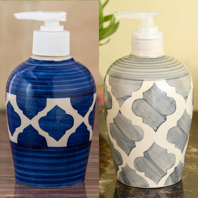

Sforzi Ceramic soap dispenser combo 700 ml Lotion, Shampoo, Soap Dispenser(Multicolor)