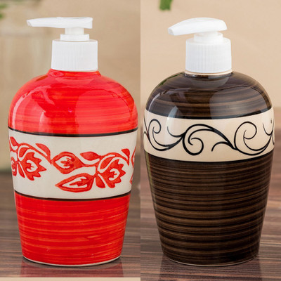 

Sforzi Ceramic soap dispenser combo 450 ml Lotion, Shampoo, Soap Dispenser(Multicolor)