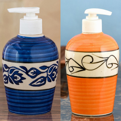 

Sforzi Ceramic soap dispenser combo 700 ml Lotion, Shampoo, Soap Dispenser(Multicolor)