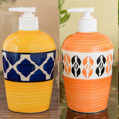 

Sforzi Ceramic soap dispenser combo 450 ml Lotion, Shampoo, Soap Dispenser(Multicolor)