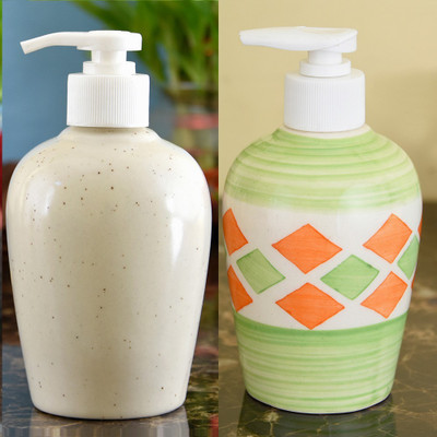 

Sforzi Ceramic soap dispenser combo 250 ml Lotion, Shampoo, Soap Dispenser(Multicolor)