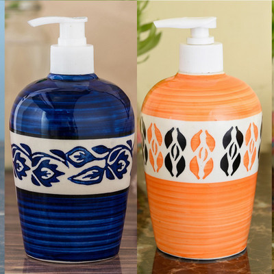 

Sforzi Ceramic soap dispenser combo 450 ml Lotion, Shampoo, Soap Dispenser(Multicolor)