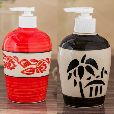 

Sforzi Ceramic soap dispenser combo 250 ml Lotion, Shampoo, Soap Dispenser(Multicolor)