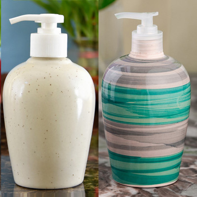 

Sforzi Ceramic soap dispenser combo 700 ml Lotion, Shampoo, Soap Dispenser(Multicolor)