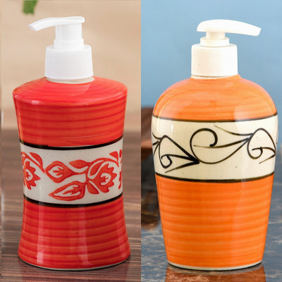 

Sforzi Ceramic soap dispenser combo 700 ml Lotion, Shampoo, Soap Dispenser(Multicolor)