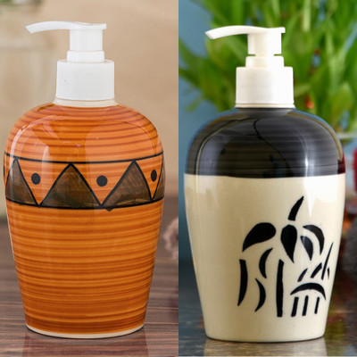 

Sforzi Ceramic soap dispenser combo 700 ml Lotion, Shampoo, Soap Dispenser(Multicolor)