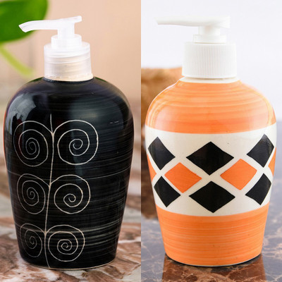 

Sforzi Ceramic soap dispenser combo 700 ml Lotion, Shampoo, Soap Dispenser(Multicolor)