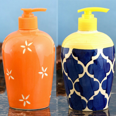 

Sforzi Ceramic soap dispenser combo 450 ml Lotion, Shampoo, Soap Dispenser(Multicolor)