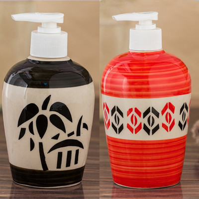 

Sforzi Ceramic soap dispenser combo 700 ml Lotion, Shampoo, Soap Dispenser(Multicolor)