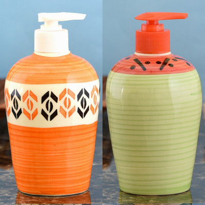 

Sforzi Ceramic soap dispenser combo 450 ml Lotion, Shampoo, Soap Dispenser(Multicolor)