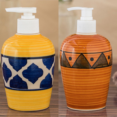 

Sforzi Ceramic soap dispenser combo 700 ml Lotion, Shampoo, Soap Dispenser(Multicolor)