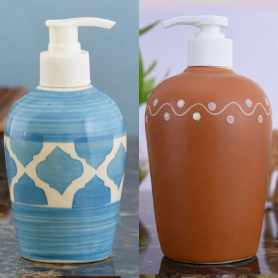 

Sforzi Ceramic soap dispenser combo 700 ml Lotion, Shampoo, Soap Dispenser(Multicolor)