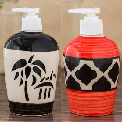 

Sforzi Ceramic soap dispenser combo 700 ml Lotion, Shampoo, Soap Dispenser(Multicolor)