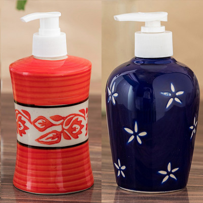 

Sforzi Ceramic soap dispenser combo 250 ml Lotion, Shampoo, Soap Dispenser(Multicolor)
