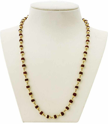 Eshopify Rudraksha Mala One Gram Gold-plated Plated Brass Chain
