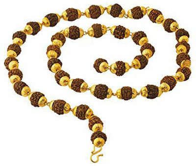 Eshopify Rudraksha Mala One Gram Gold-plated Plated Brass Chain